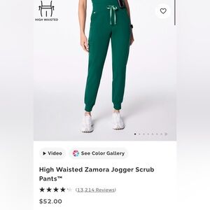 FIGS High Waisted Zamora Jogger Scrub Pants - Green